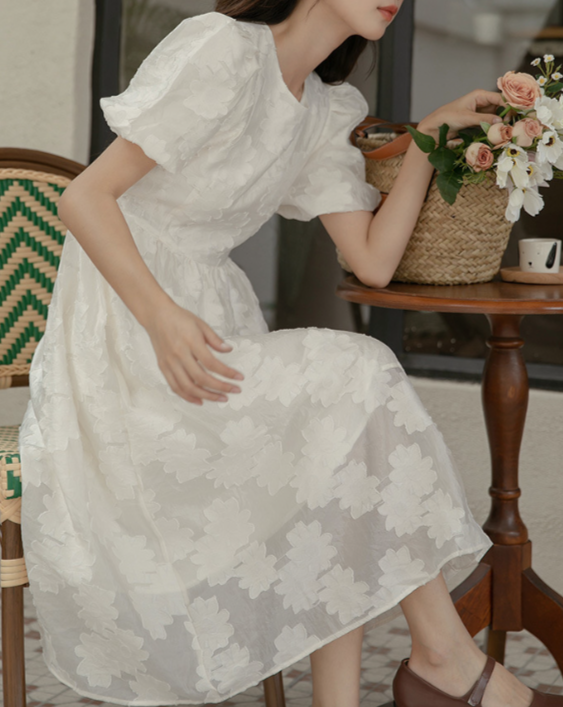 小手毬の花びらワンピース_A0294