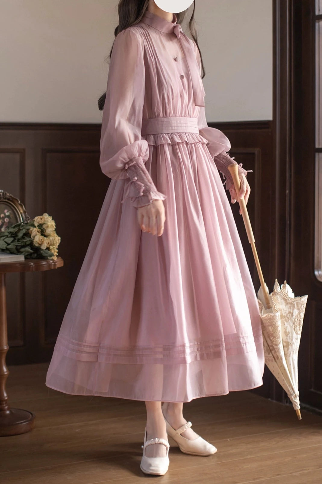 アザレアのシフォンワンピース_A0411