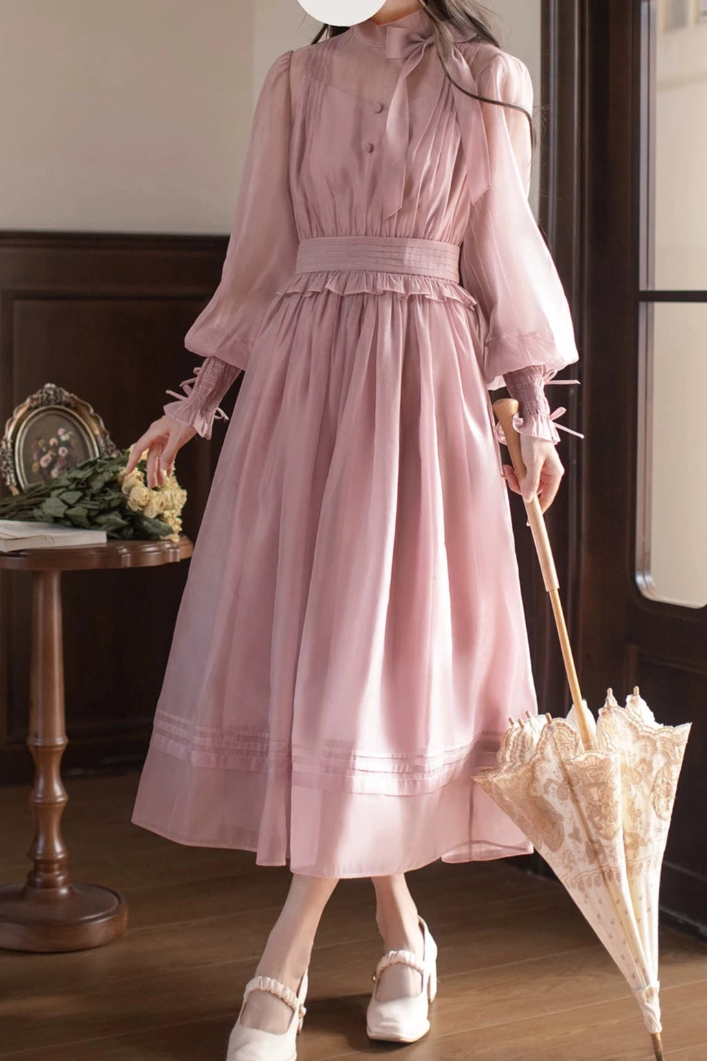 アザレアのシフォンワンピース_A0411