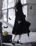 黒曜のフリルワンピース_A0360