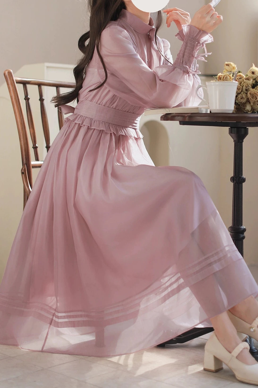 アザレアのシフォンワンピース_A0411