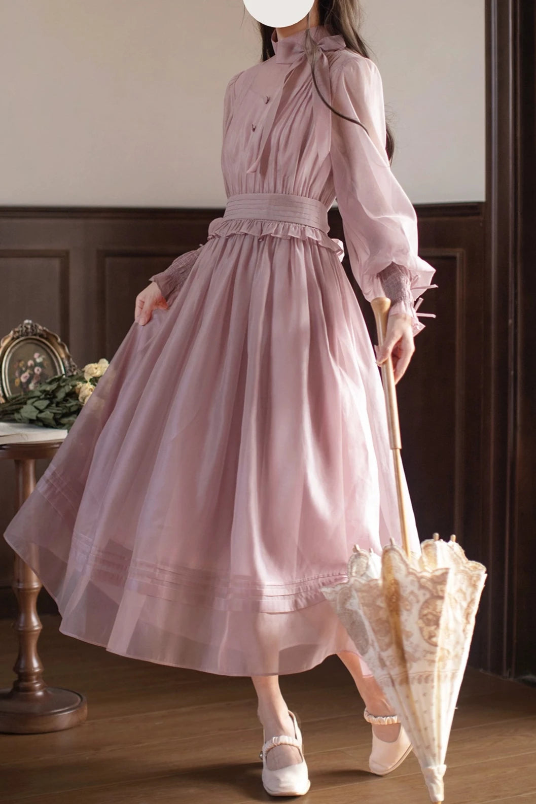 アザレアのシフォンワンピース_A0411