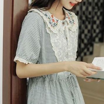 Ashitaba check dress_A0182