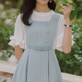 Light blue half jumper skirt set_A0167