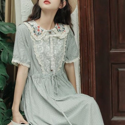 Ashitaba check dress_A0182