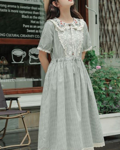 Ashitaba check dress_A0182