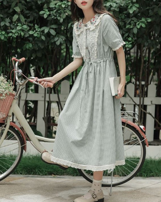 Ashitaba check dress_A0182