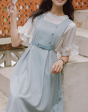 Light blue half jumper skirt set_A0167