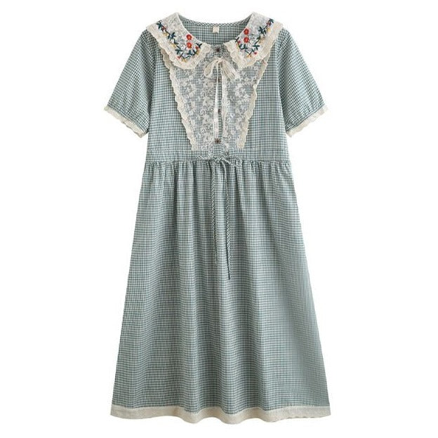 Ashitaba check dress_A0182