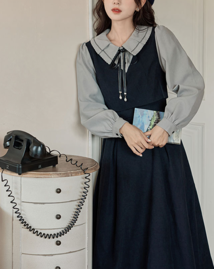 Forget-me-not ribbon dress_A0212
