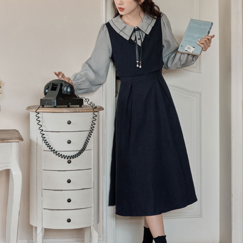 Forget-me-not ribbon dress_A0212