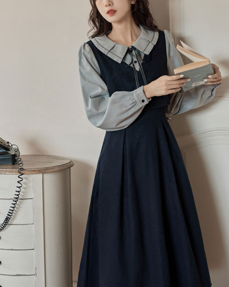 Forget-me-not ribbon dress_A0212