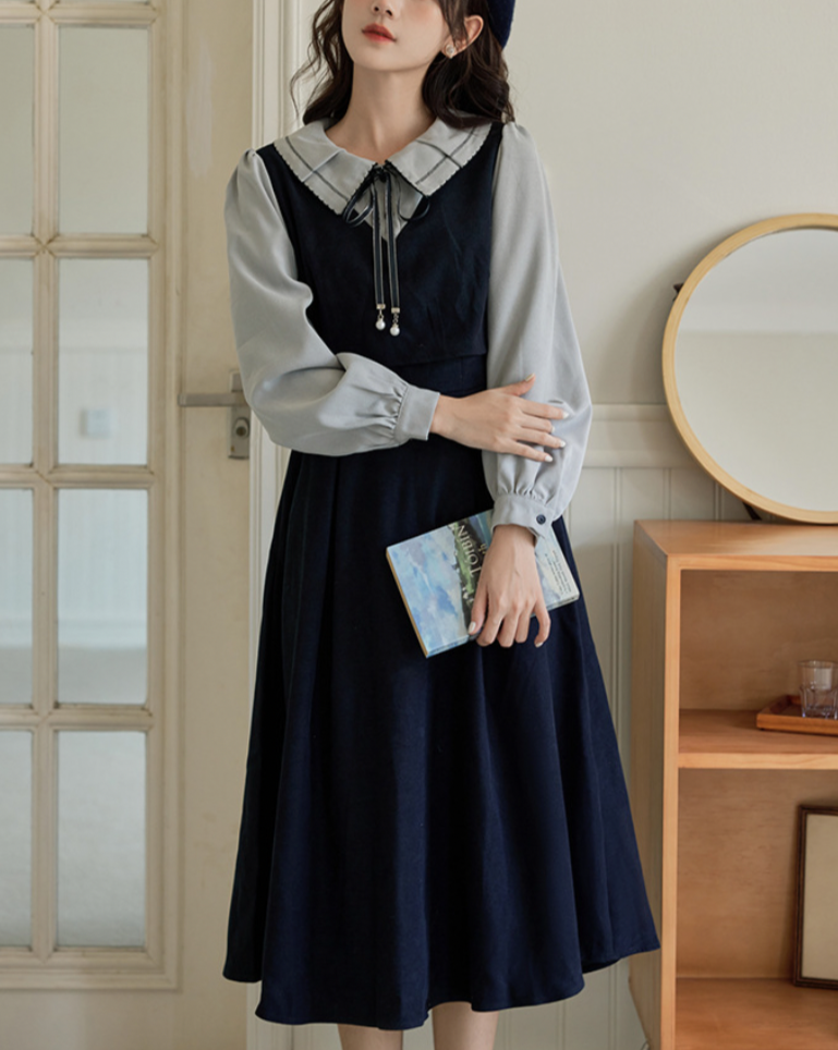 Forget-me-not ribbon dress_A0212