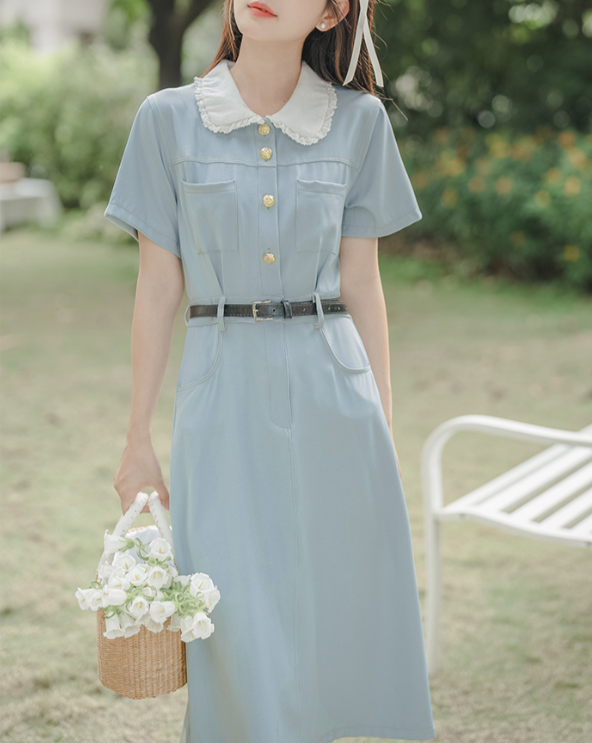 Nemophila belt dress_A0282
