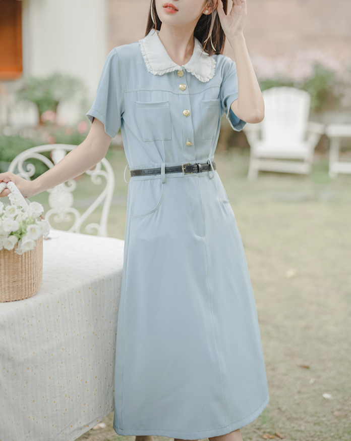 Nemophila belt dress_A0282