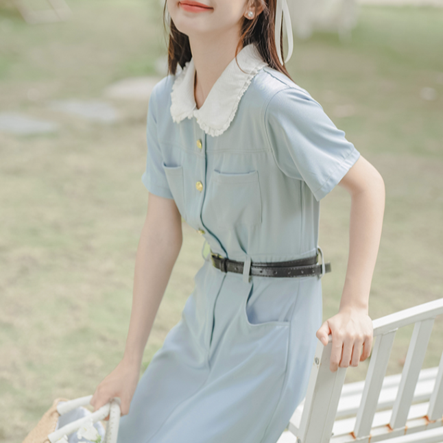 Nemophila belt dress_A0282