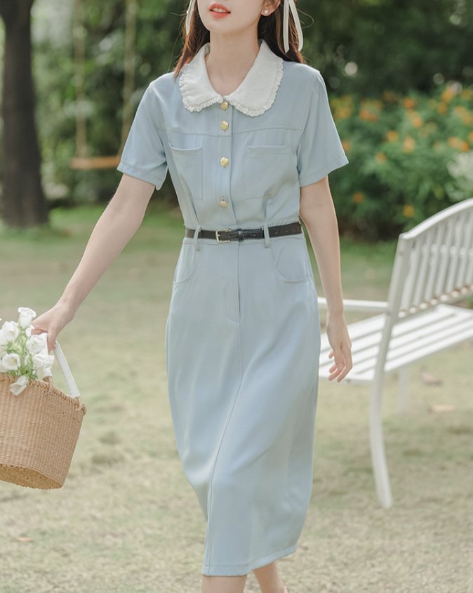 Nemophila belt dress_A0282