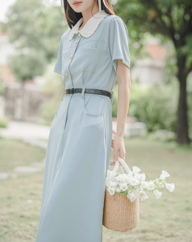 Nemophila belt dress_A0282