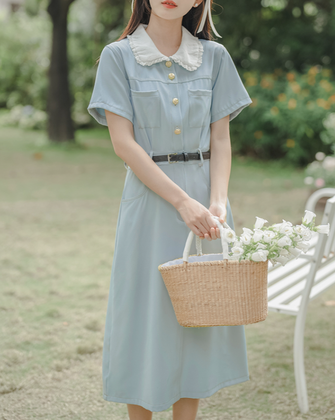 Nemophila belt dress_A0282