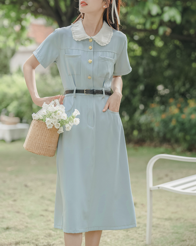 Nemophila belt dress_A0282