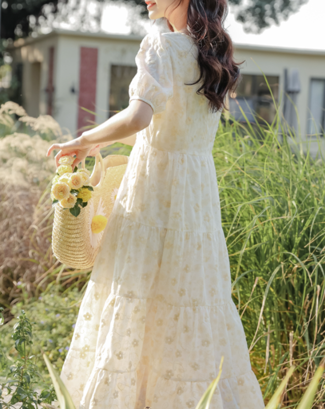イベリスの花柄ワンピース_A0287