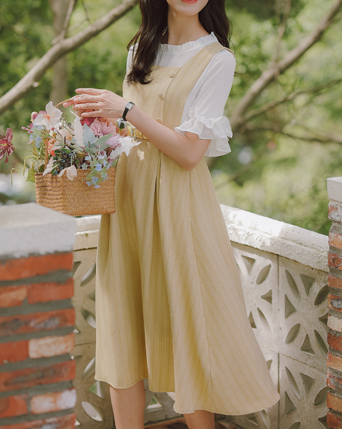 Light blue half jumper skirt set_A0167