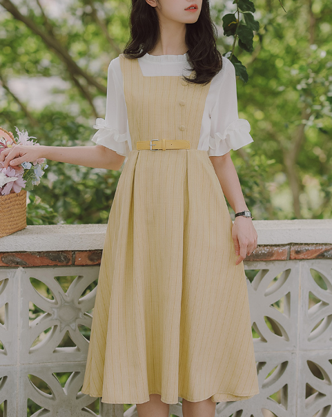 Light blue half jumper skirt set_A0167