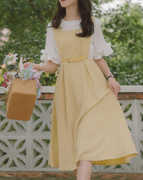 Light blue half jumper skirt set_A0167