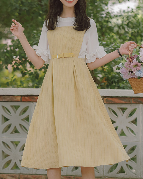 Light blue half jumper skirt set_A0167