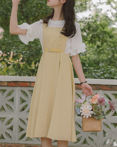 Light blue half jumper skirt set_A0167