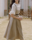 Light blue half jumper skirt set_A0167