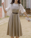 Light blue half jumper skirt set_A0167