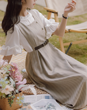 Light blue half jumper skirt set_A0167
