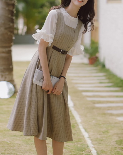 Light blue half jumper skirt set_A0167