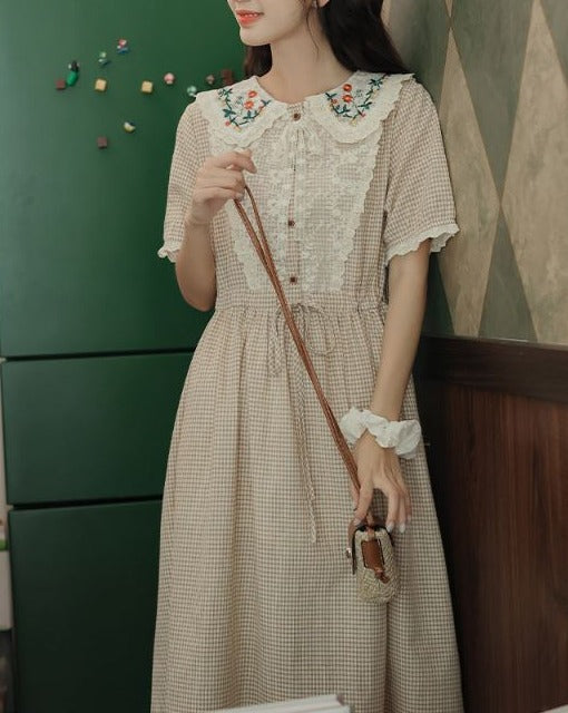 Ashitaba check dress_A0182