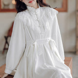 純白リュミエールのリボンワンピース_A0523