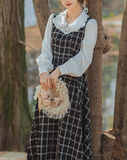 Schwarz Collar Frill Dress_A0193