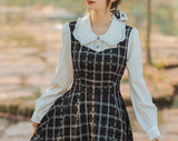 Schwarz Collar Frill Dress_A0193