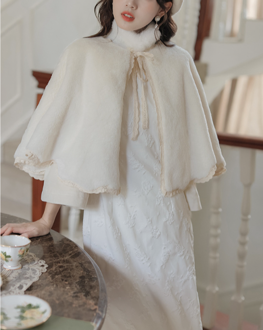 Snow Princess Poncho Dress Set_A0238