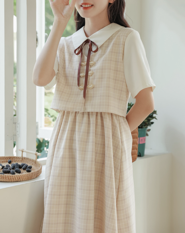 麗春格紋連衣裙_A0291