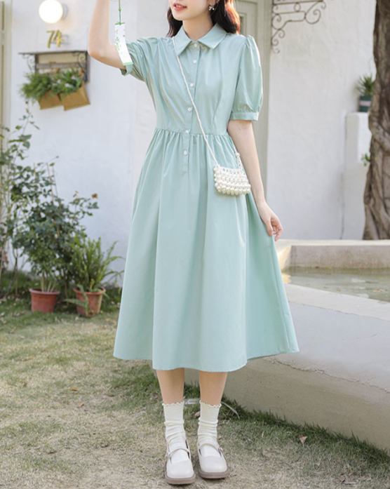 Shunran Verde Dress_A0268
