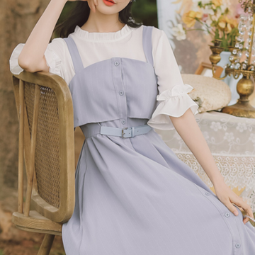 パンジーのハーフジャンパースカートセット_A0077